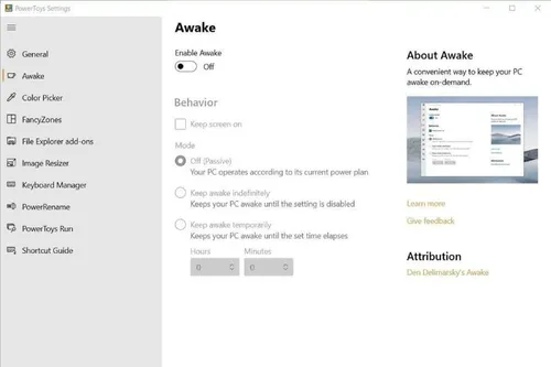 best powertoys utilities for windows awake