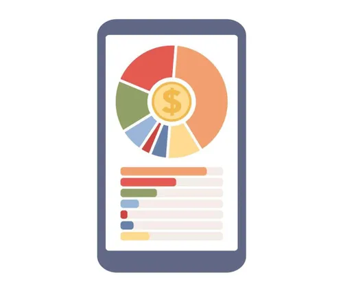 budget management icon planning personal budget and family budget in smartphone app personal financial control cash flow flat illustration vector 1