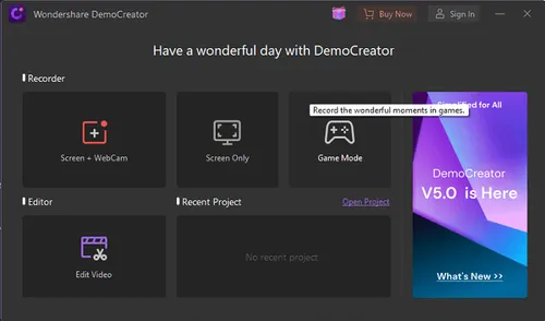 capture video game democreator 1