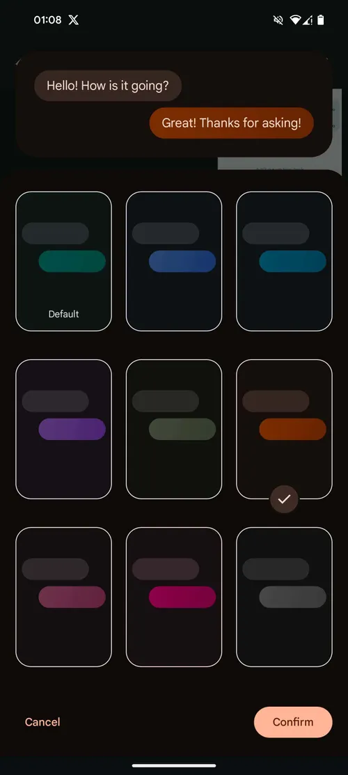 color options on google update