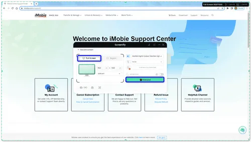 configure and start recording