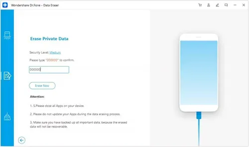 confirm the data erasure on drfone data eraser