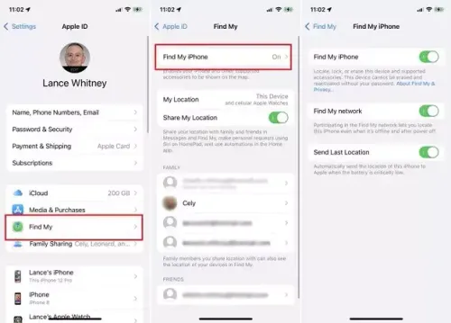 disable find my iphone
