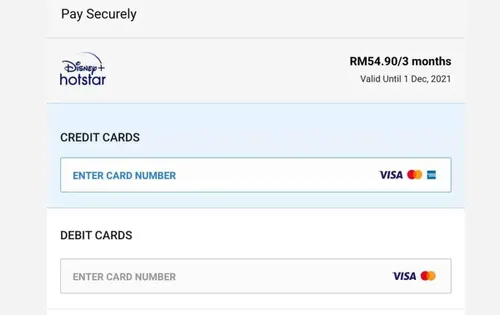 disney hotstar malaysia payment options