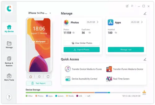 download icarefone to transfer photos from iphone to pad