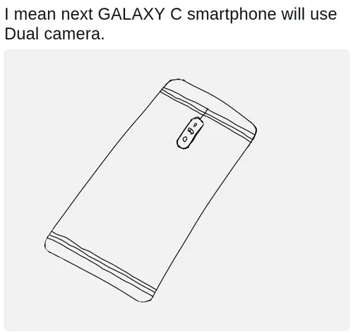 dual camera galaxy c smartphone sketch 1