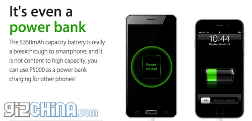 elephone p5000 power