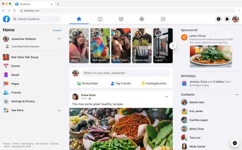 facebook novy dizajn hlavna nastenka