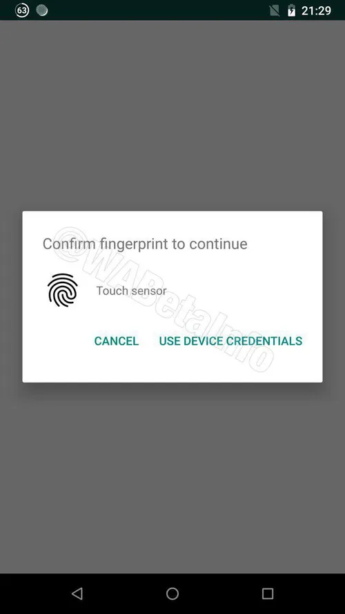 fingerprint android alert