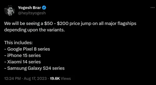 flagship phone price jump