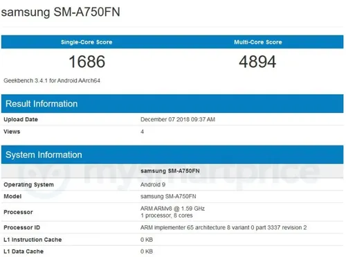 galaxy a7 2018 geekbench