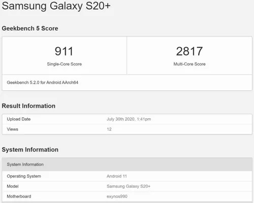 galaxy s20 plus android 11
