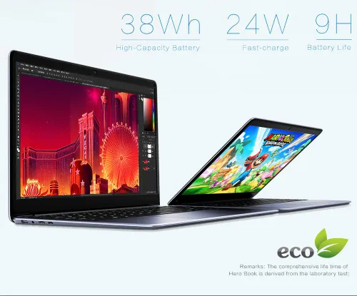 geekbuying chuwi herobook laptop 4gb 64gb grey 763728