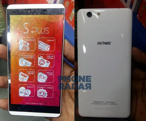 gionee s plus leak