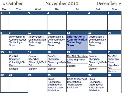 gizchina event calendar