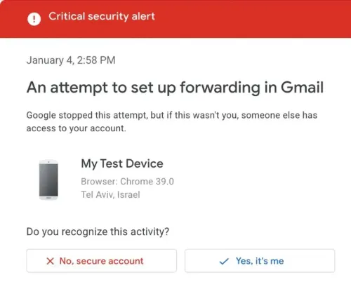 gmail alert