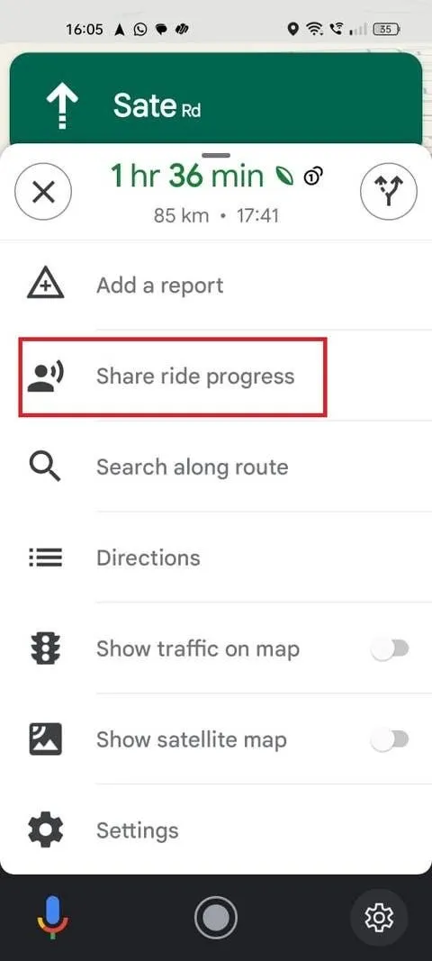 google maps ride progress 1 1