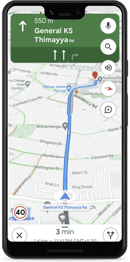 google maps speed limit
