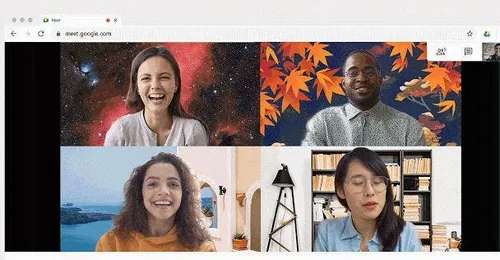 google meet change background