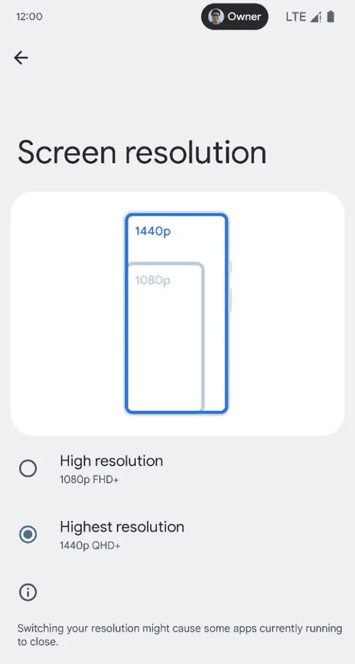 google pixel 7 pro display 1440p or 1080p 2