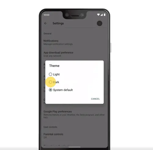 google play store dark theme b