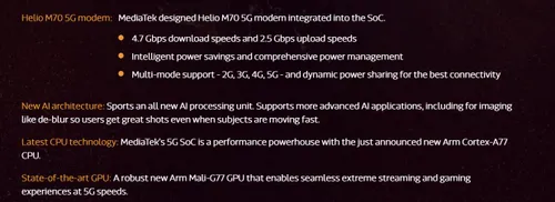 helio m70 5g modem