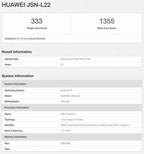 honor 9x lite geekbench