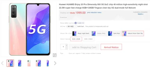 huawei enjoy 20