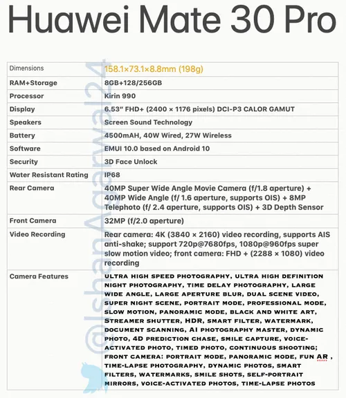 huawei mate 30 series c