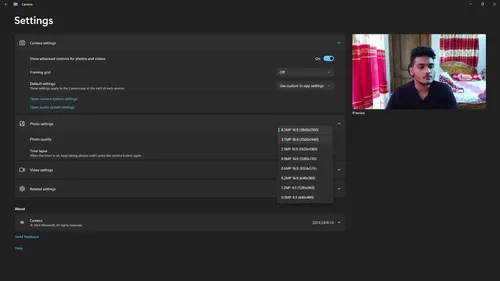 image resolution according to the windows camera app 2