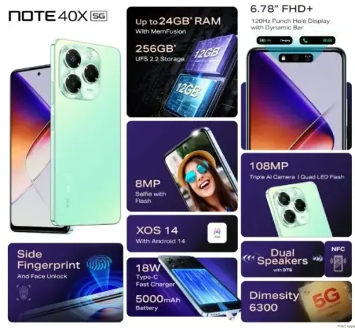 infinix note 40x specs launch price