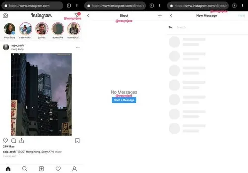 instagram direct messaging web