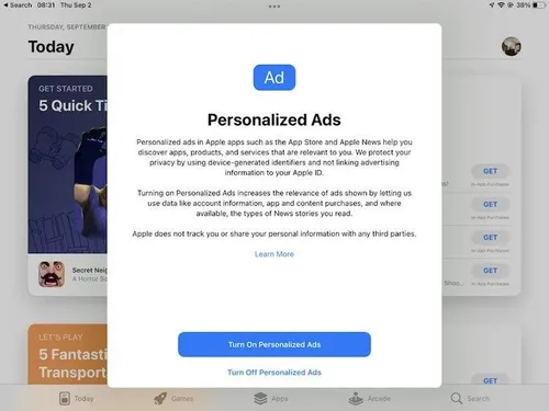 ios 15 ads