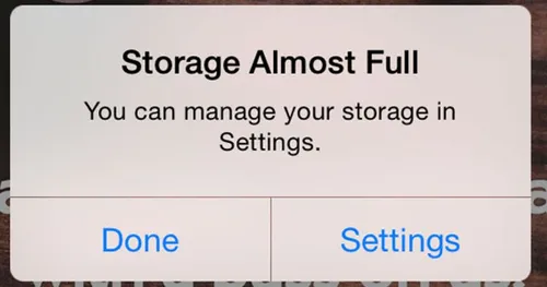 ios 15 storage warning