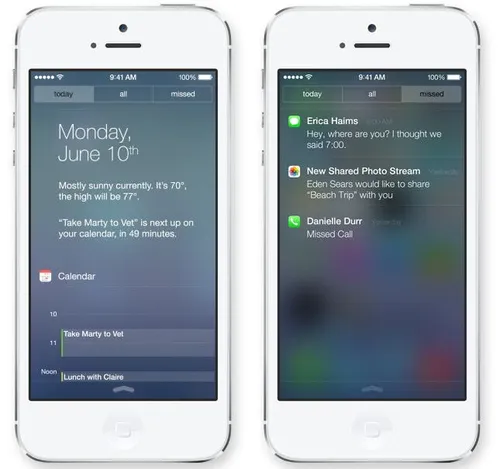 ios 7 notification center