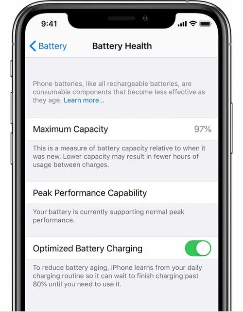 ios13 iphone xs settings battery battery health