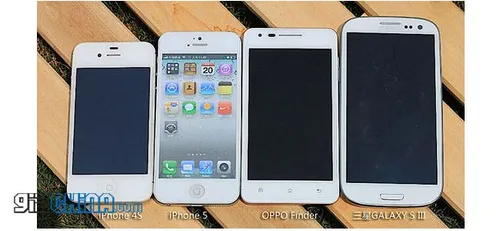 iphone 5 vs oppo finder 3 vs samsung galaxy s3