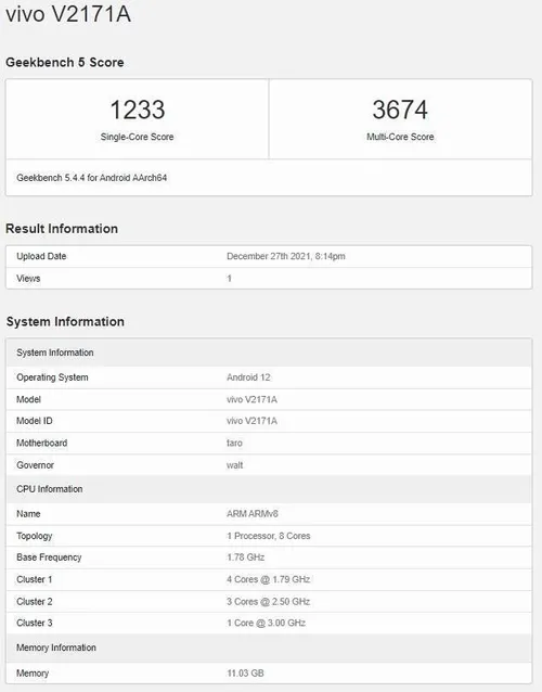 iqoo 9 geekbench