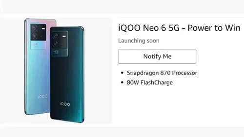 iqoo neo 6 amazon india