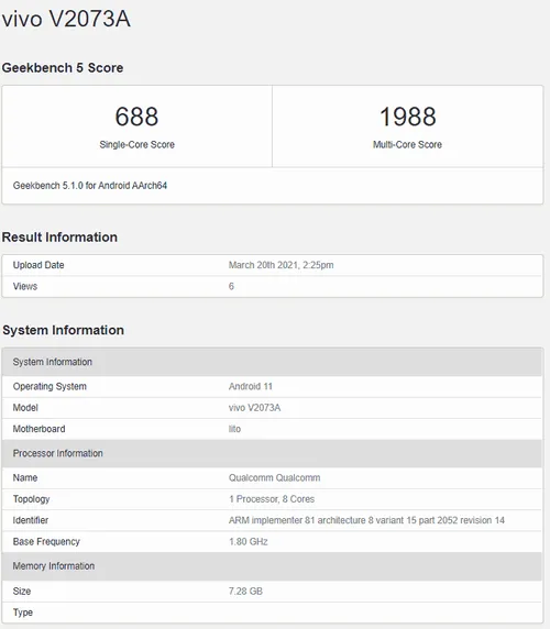 iqoo z3 geekbench