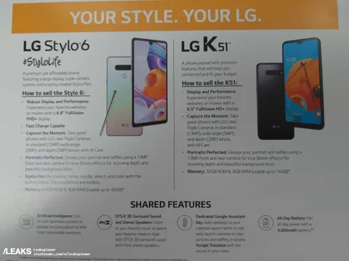 lg stylo 6 render and specs leaked through promotional material