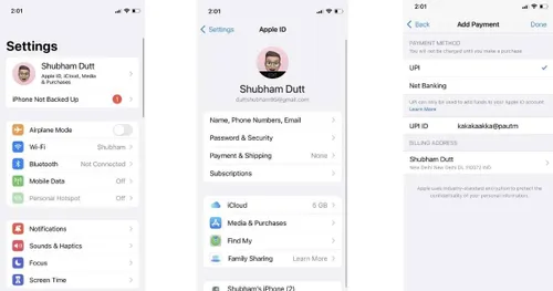 link upi to apple id