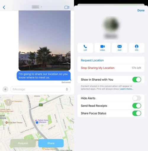 location sharing on imessage