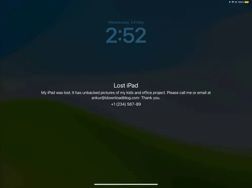 lost ipad showing message and phone number on lock screen 1536x1151 1