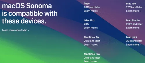 macos sonoma availability