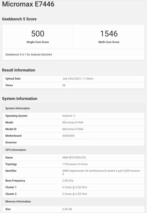 micromax e7746 geekbench