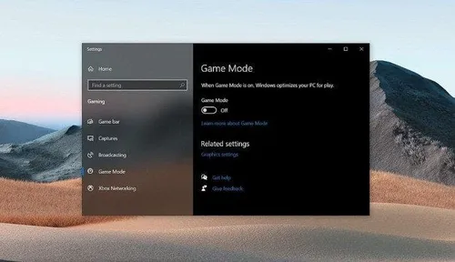 microsoft win 10 game mode