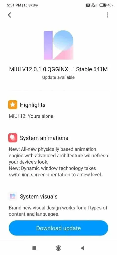 miui 12 update