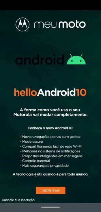 moto g7 android 10 changelog