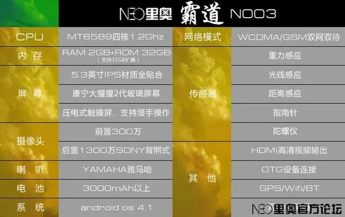 neo n003 specification